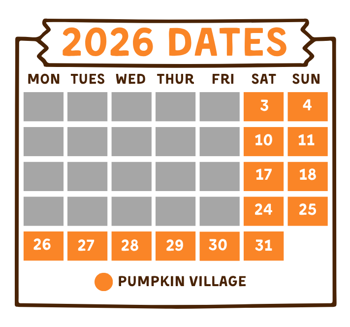calendar pumpkin village 2026
